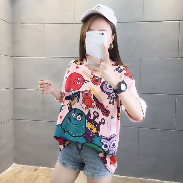 夏秋新商品 732556大きいサイズ 韓国 レディース ファッション    Tシャツ 　 LL-4L